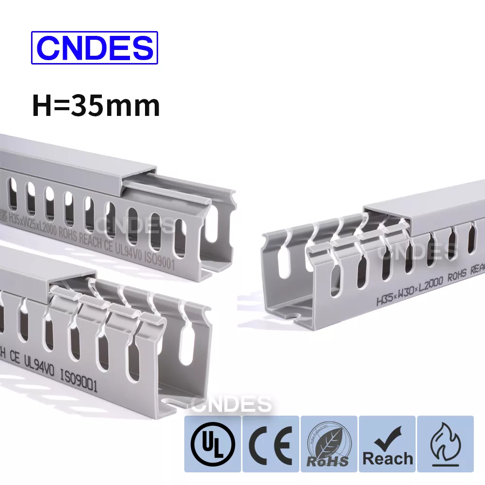 35 mm Hündürlükdə Yivli PVC Tel Yönləndirmə Kanalı